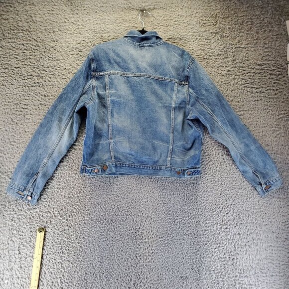 Gap Jacket Women XL Blue Classic Fit Button Front Denim Cropped - Picture 7 of 8